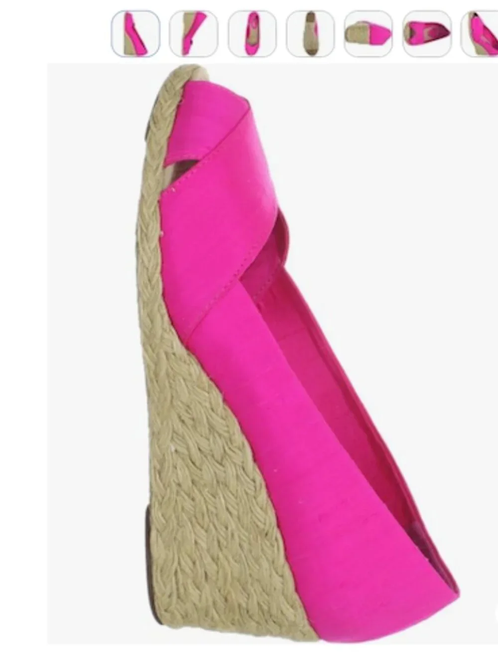 Unworn Ralph Lauren Espadrille Wedges Fuchsia HotPink 9B Satin Platform Sandals